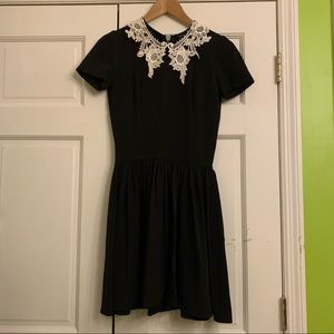 Deandri XS addams black dress with white collar